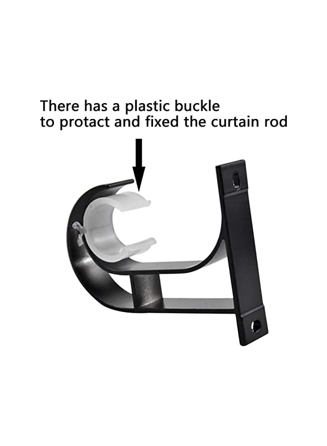 erorex 4 Pack Ceiling Curtain Pole Brackets, Heavy Duty Curtain Rail Bracket, Aluminum Alloy, Black Curtain Rod Support Ceiling Brackets Holders for 25mm to 30mm Drapery Poles (Black)  - Image 4