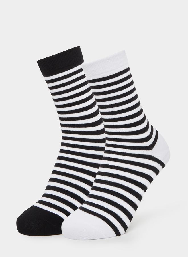 Styli Pack of 2 - Striped Crew Socks - Image 1