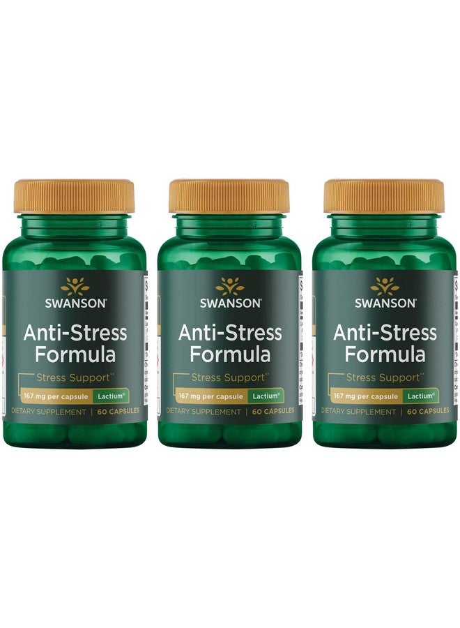 Swanson Women's Anti-Stress Formula (Lactium) - Helps Counter Stress, Promotes Relaxation and Sleep Support - (60 Capsules, 167mg) 1 Pack (3 Pack) - Image 1