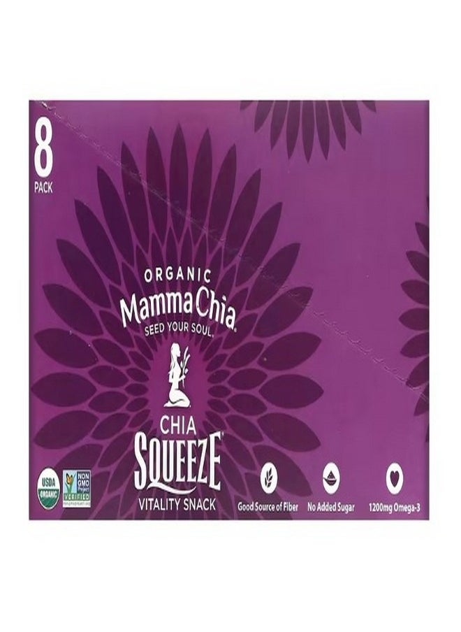 ماما شيا Organic Chia Squeeze Vitality Snack Blackberry Bliss 8 Squeezes 3.5 oz 99 g Each  - Image 1