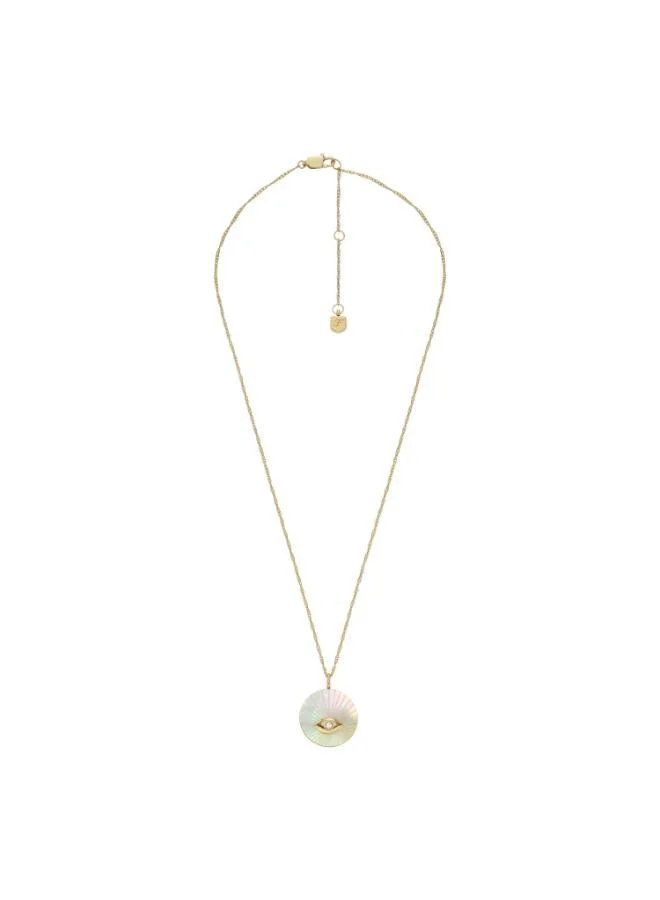 FOSSIL Evil Eye Gold-Tone Stainless Steel Pendant Necklace