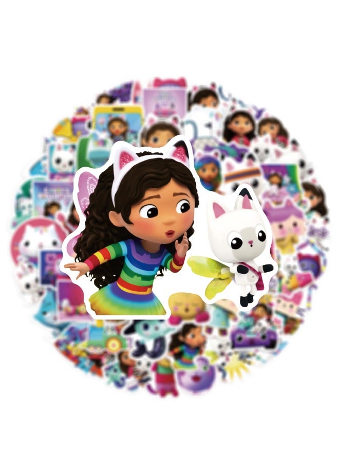 50-Piece Gabby's Dollhouse Stickers,Waterproof Unrepeated Cartoon Stickers for Laptop,Skateboard, Water Bottles,Computer,Phone,Guitar, Stickers for Kids Teens Adult  - Image 4