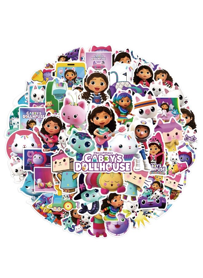 50-Piece Gabby's Dollhouse Stickers,Waterproof Unrepeated Cartoon Stickers for Laptop,Skateboard, Water Bottles,Computer,Phone,Guitar, Stickers for Kids Teens Adult  - Image 2
