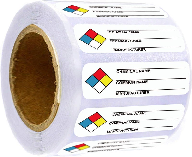 Well Tile SDS Stickers/MSDS Stickers for Chemical Safty Data 1 X 3 Inches - Chemical Identifying and Labeling Sticker Decals - 250 HIMG Write-in Labels - Image 1