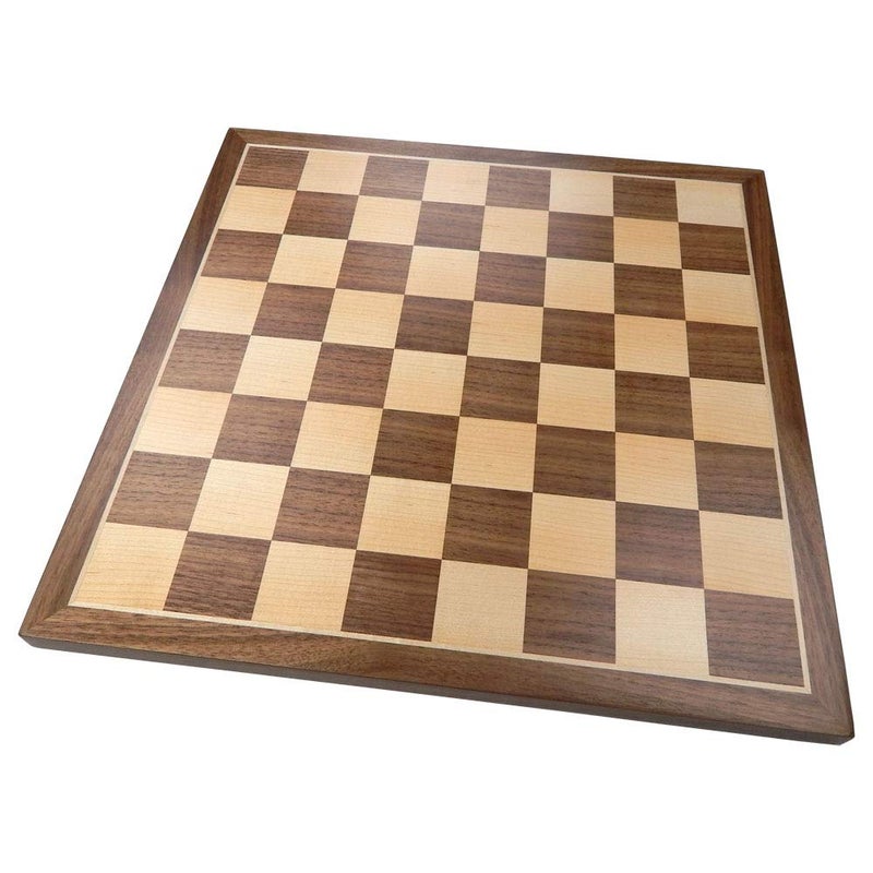 Best Chess Set Madison Extra Thick Chess Board with Inlaid Walnut and Maple Wood Large 16 x 16 Inch Board Only - Image 2
