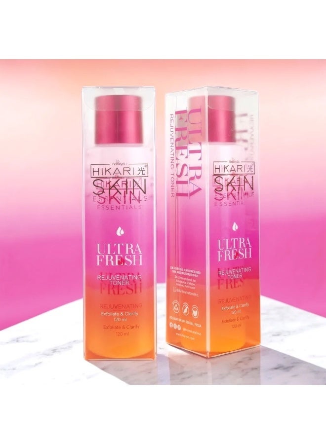Hikari Transform your daily skincare ritual with Hikari Ultra Fresh Rejuvenating Toner. Crafted to exfoliate and clarify, it helps refine skin texture, reduce dullness, and enhance your natural glow for a smoother, more youthful-looking complexion. - Image 1