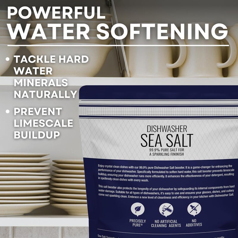 Sea Salt Superstore Dishwasher - All-Natural Water Softener for a Clean Finish - Compatible with Bosch, Miele, Thermador, Whirlpool Dishwashers and More - Food-Grade Coarse (10 lbs, 2 x 5 lb Bag) - Image 4