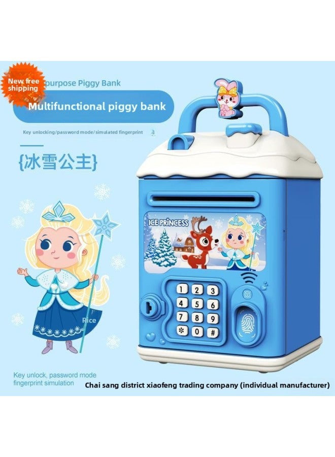 Children's Girls Kulomi Piggy Bank Can Access Only In And Out Of Boys Savings Password Box Wholesale-Color:Ice Princess [key Unlocking⭐Password Fingerprint⭐Manual Door Opening] Fast Charging Model  - Image 2