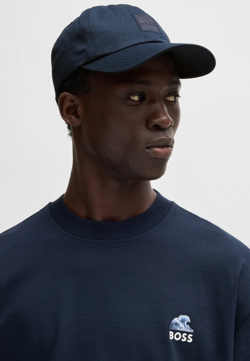 BOSS Cotton-twill cap with woven logo patch