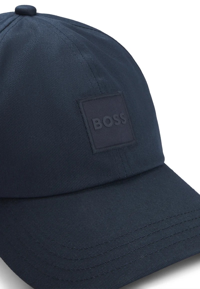 BOSS Cotton-twill cap with woven logo patch