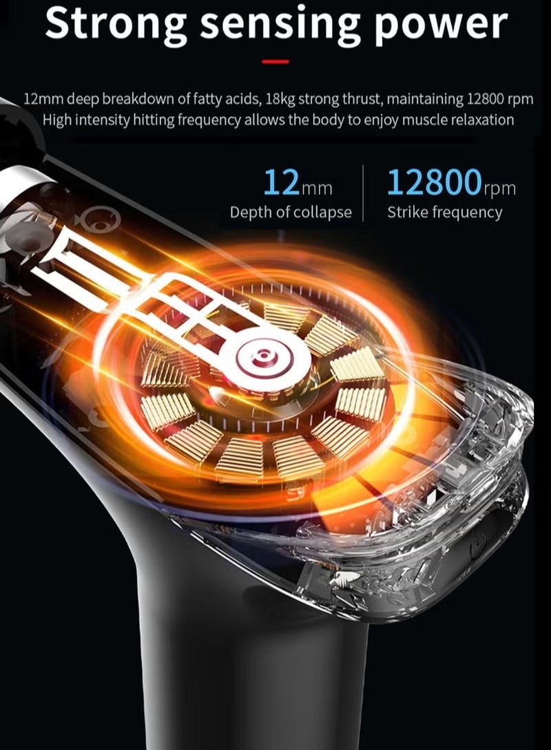 JWSISSIE Massager Set, Professional Deep Percussion Massager  Ultra Quiet Handheld Deep Tissue Muscle Massager with 8 Speeds and 6 Massage Heads  - Image 2