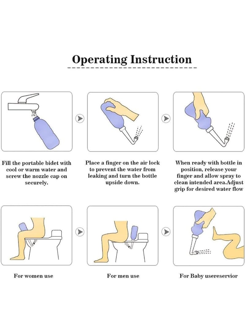 general Large Portable Shattaf Bidet Bottle and Traveling Bidet for Personal Cleansing Use - Include Extended Nozzle - Personal Hygiene Care Toilet Bidet Spray -450ml - Image 3