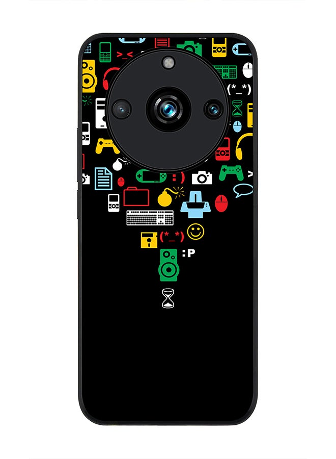 Stylizedd حافظة حواف سوداء متينة لهاتف Realme 11 Pro/Realme 11 Pro+، تصميم مخصص رفيع مرن مضاد للسقوط - تقارب (أسود) - Image 1