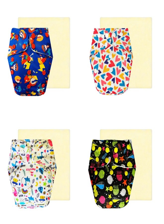 Dumbledo Elite Cloth Diaperwith Magical Soaker (Pack of 4) | Dry Feel and Comfortable | Breathable | Quick Dry | Designed by Moms | 3 Months - 3 Years | Unisex Baby - Image 1