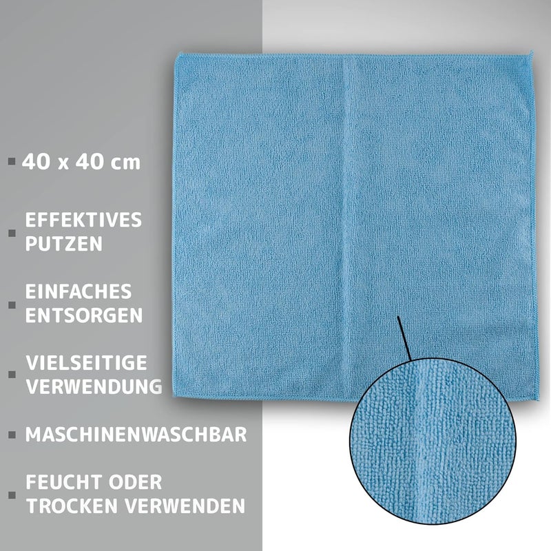 ABENA Black Microfibre Cloths - 40 x 40 cm, Pack of 20, Multipurpose Cleaning Cloths - Image 2