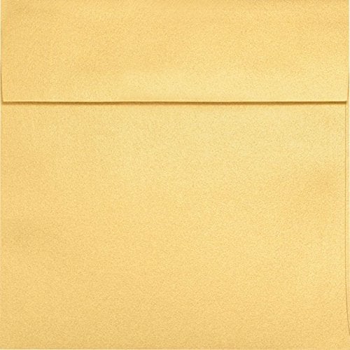 LUXPaper Square Invitation Envelopes | Peel & Press | 6 1/2" x 6 1/2" | Gold Metallic | 80lb. Text | 50 Qty - Image 4