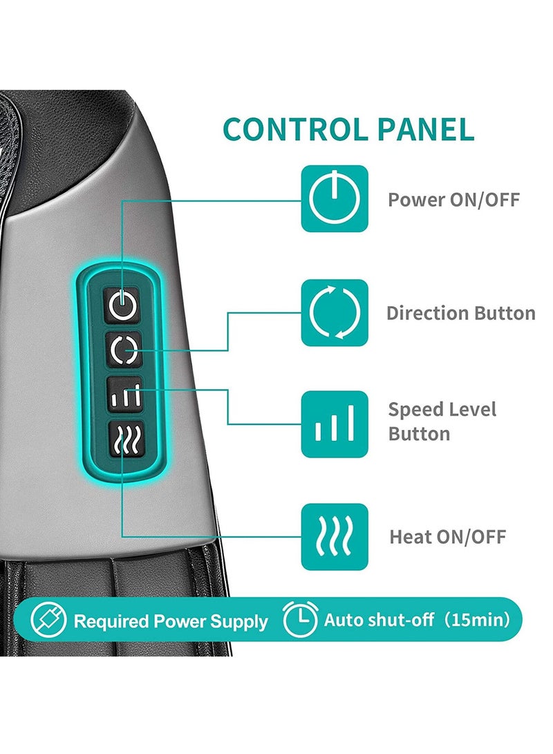 Loquat Neck and Back Massager with Soothing Heat Electric Deep Tissue 3D Kneading Massage Pillow for Shoulder Leg Body Muscle Pain Relief Home Office and Car Use - Image 5