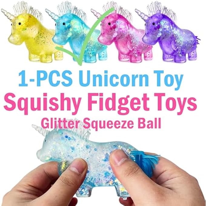 ZTATU Unicorn Squishy Fidget Toys for Kids, Sugar Squeeze Ball Sensory Toys for Autistic Children, Squeeze Stress Toys with Dreamy Rainbow Color, Party Favor Stress Relief Gifts Easter Basket Stuffers - Image 2