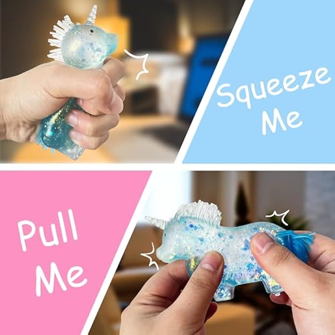 ZTATU Unicorn Squishy Fidget Toys for Kids, Sugar Squeeze Ball Sensory Toys for Autistic Children, Squeeze Stress Toys with Dreamy Rainbow Color, Party Favor Stress Relief Gifts Easter Basket Stuffers - Image 4