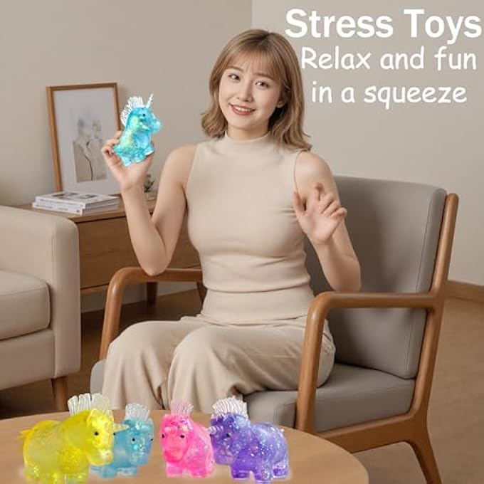 ZTATU Unicorn Squishy Fidget Toys for Kids, Sugar Squeeze Ball Sensory Toys for Autistic Children, Squeeze Stress Toys with Dreamy Rainbow Color, Party Favor Stress Relief Gifts Easter Basket Stuffers - Image 5