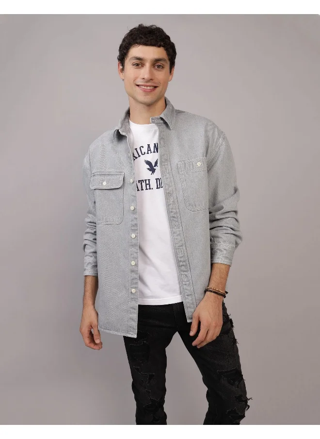 American Eagle AE Oversized Denim Shirt Jacket