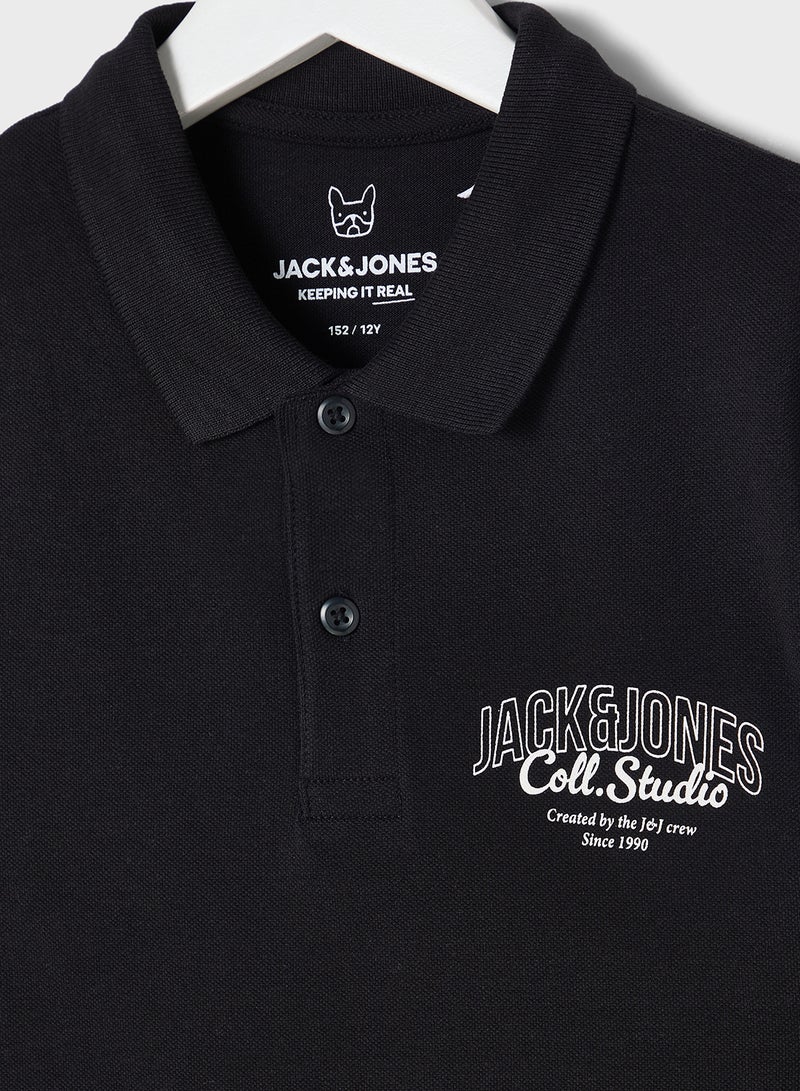 Jack & Jones Junior Kids Jjmakoto Logo Polo - Image 3