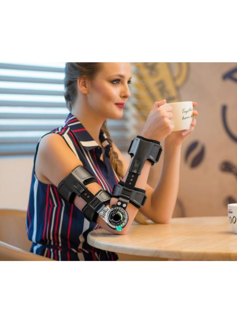 Left Hinged Elbow Splint with Adjustable Dial - Support for Controlled Flexion & Extension - Image 3