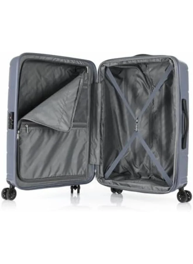 American Tourister  Hundo Suitcase, Check-In Size 81 cm / 30 inch, 4 Spinner Wheels, Hard Top, Polypropylene, Flinstone|Spacious Interior|DuoSaf™ Security Zipper|TSA Combination Lock|Expandable - 3 Years International Warranty  | Best Price UAE