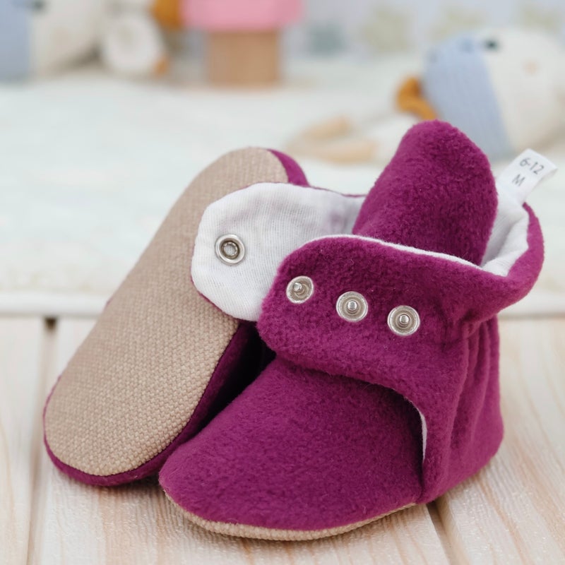 Ella Bonna Polar Baby Slippers, Non-Slip Sole, Home Boots, Nursery Shoes Booties, Purple  - Image 3
