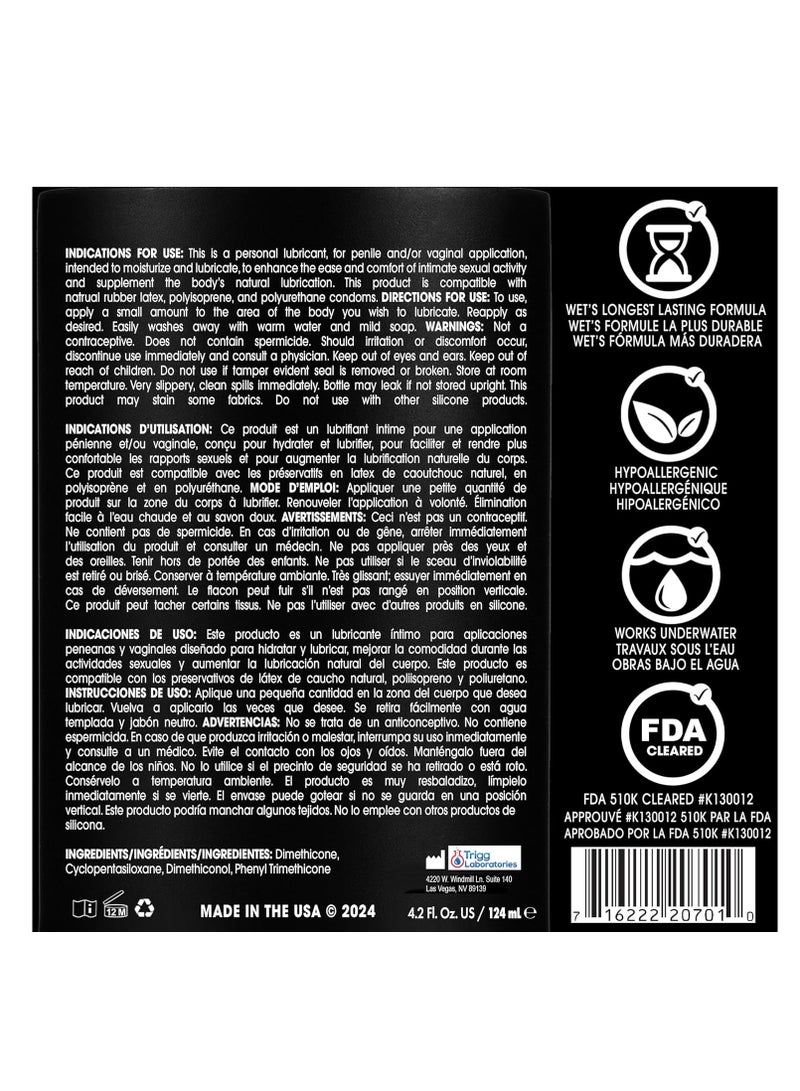 Wet Platinum Silicone-Based Lube for Men, Women & Couples 4.2 fl oz - Image 2