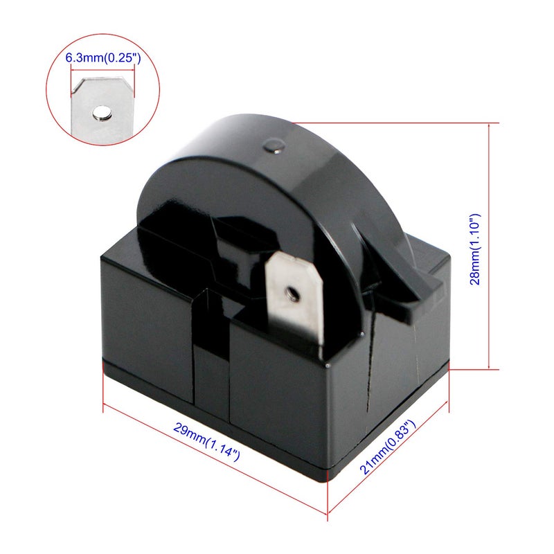 Aopin 1 Pin 22 Ohm Refrigerator PTC StarterStart Relay Compressor Starter Relay Replacement Part for Car Refrigerator Portable Freezer BeverageWineBeer Cooler AirConditioning Compressor 2 Pcs - Image 4
