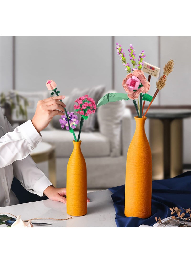 Flower Bouquet Building Blocks Building Block Flower Creativity Artificial Flowers Building Toy Set for 6+ Kids