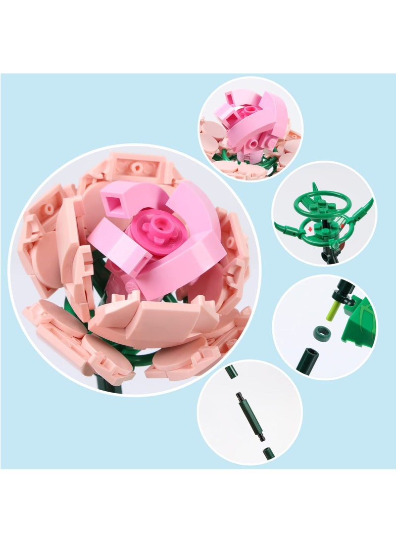 SYOSI Flower Bouquet Building Blocks Building Block Flower Creativity Artificial Flowers Building Toy Set for 6+ Kids  - Image 2