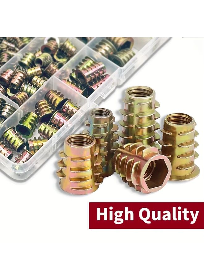 230pcs M4 M5 M6 M8 M10 Threaded Inserts Nuts Assortment Kit For Wood Furniture Zinc Alloy - Image 4