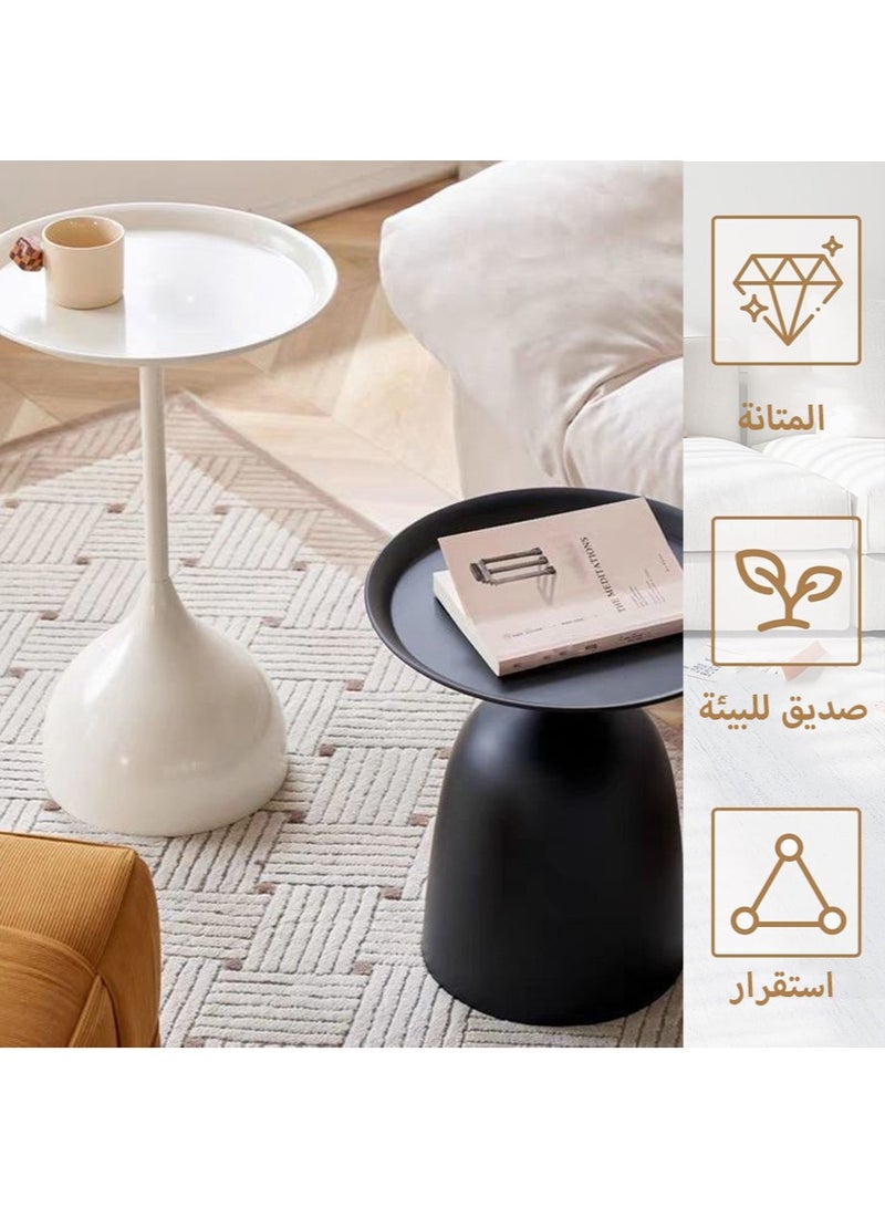 Leon Home Two-piece coffee table, Nordic sofa side table, decorate small space living room bedroom terrace retro metal side table, metal wrought iron outdoor round table - Image 5