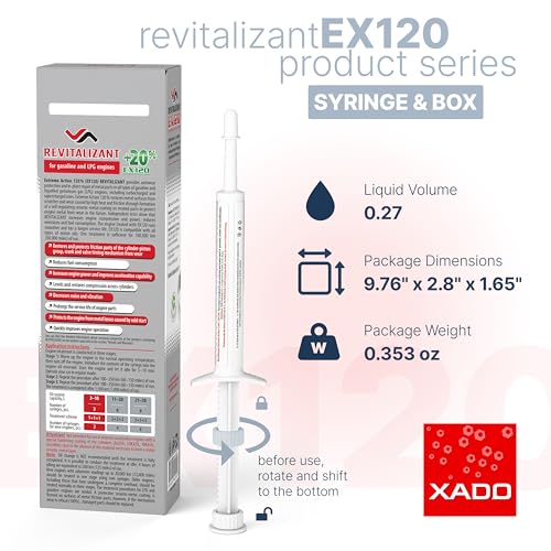 Xado إضافة زيت المحرك XADO EX120 - استعادة المحرك - طلاء سيراميكي معدني ومجدد - معالجة الزيت لمحركات عالية الأميال - يستعيد الأجزاء المعدنية المتآكلة - للسيارات التي تعمل بالبنزين وغاز البترول المسال (حقنة 8 مل) - Image 2