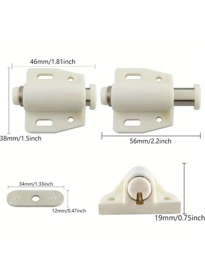 4Pcs White Magnetic Cabinet Door Lock Set No Drill Installation Safety Lock - Image 4