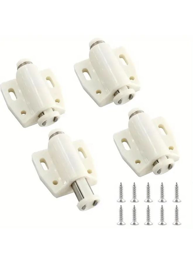 4Pcs White Magnetic Cabinet Door Lock Set No Drill Installation Safety Lock - Image 1