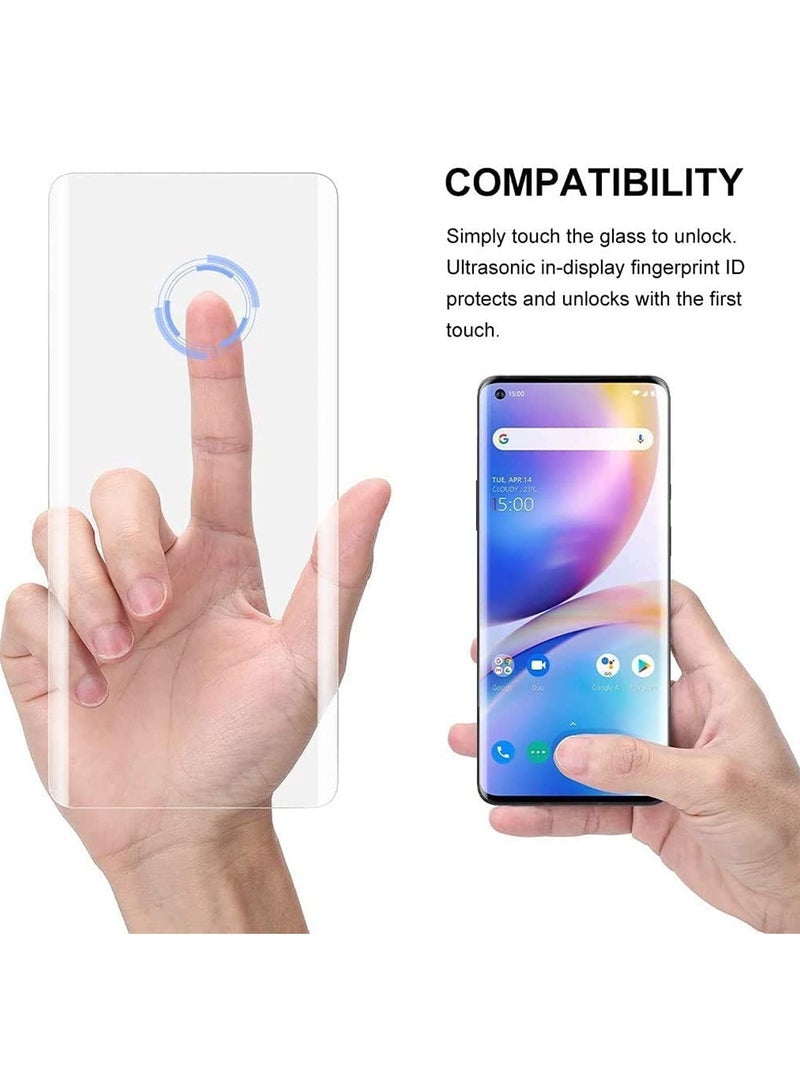 MIGOFAST Screen Protector for OnePlus 8 UV Tempered Glass, Film HD Screen Saver, 9H Hardness, Bubble-free Screen Replacement Protector Film - Image 4