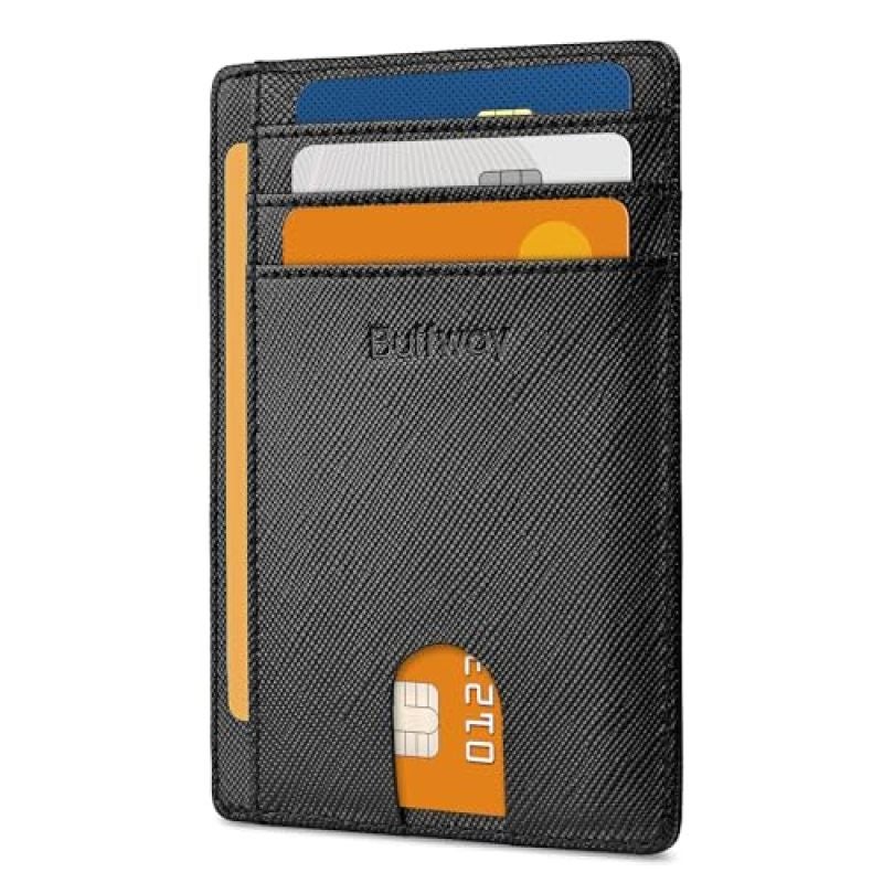 Slim Minimalist Front Pocket RFID Blocking Leather Wallets for Men and Women - Image 1