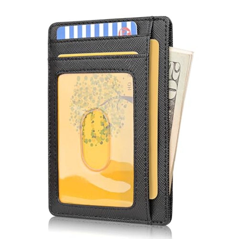 Slim Minimalist Front Pocket RFID Blocking Leather Wallets for Men and Women - Image 2
