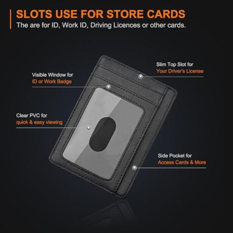 Slim Minimalist Front Pocket RFID Blocking Leather Wallets for Men and Women - Image 4