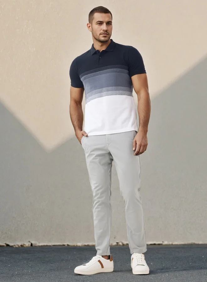 سبلاش فيڤ تيشيرت بولو بي كيه مخطط بعين الطائر