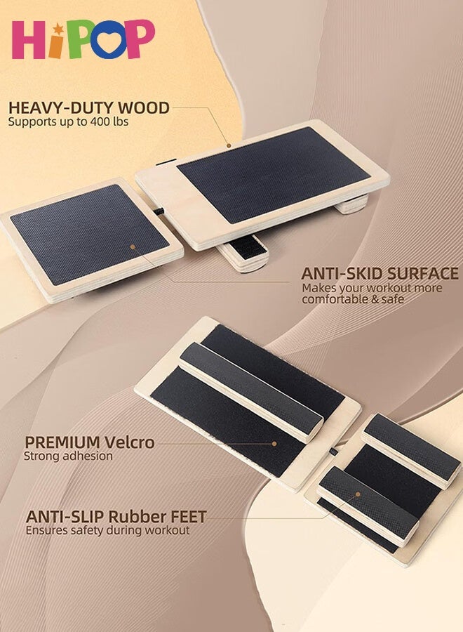 لوح توازن للكاحل ومقوّي للقدم مع كرة تدليك، لوح توازن متأرجح لتدريب ثبات القدم والكاحل والعلاج الطبيعي، لوح خشبي غير قابل للانزلاق لتخفيف التهاب اللفافة الأخمصية وتمارين إعادة التأهيل - view 5