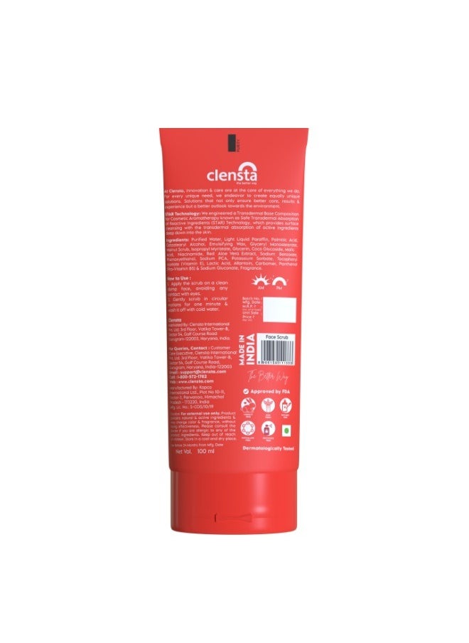Clensta - Red Aloe Vera Skin Glow Face Scrub 100ml - Image 1