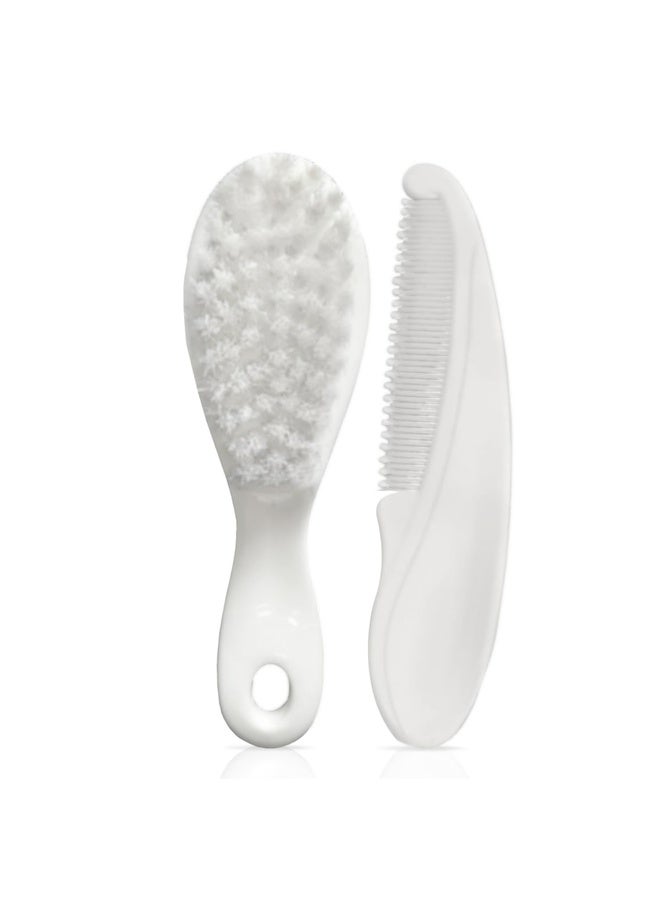 Luvlap Elegant Baby Comb & Brush Set, Soft Bristles for Gentle Hair Grooming, Complete Hair Grooming Kit for Infants, Newborns & Toddlers, Suitable from Birth (0M+), Perfect Baby Shower Gift - Image 1
