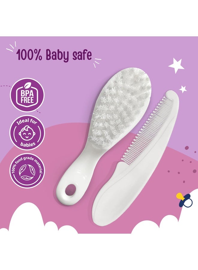 Luvlap Elegant Baby Comb & Brush Set, Soft Bristles for Gentle Hair Grooming, Complete Hair Grooming Kit for Infants, Newborns & Toddlers, Suitable from Birth (0M+), Perfect Baby Shower Gift - Image 5