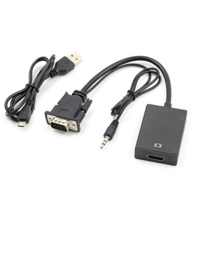Convert VGA to HDMI in 1080P HD with Audio Adapter Cable Black - Image 3