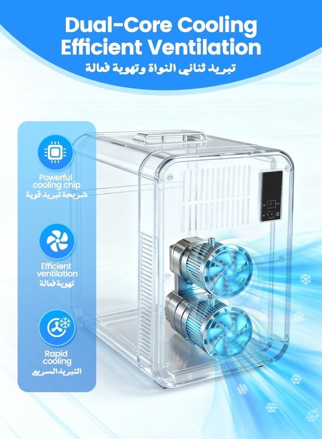 NAFAS Portable Car Fridge 20L Double Door Refrigerator Electric Fast Cooler 12V DC for RV & Truck，Hot and Cold Available（-3°C-60°C）for Home ，Outdoor Camping and Dormitory Road Trips - Image 4