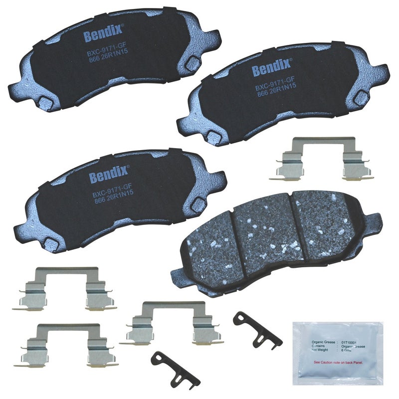 Bendix Priority1 CFC866 Ceramic Front Brake Pads for Select Models Chrysler 200CirrusSebringDodge AvengerCaliberStratusJeep CompassPatriotMitsubishi ASXEclipseGalantLancerOutlander